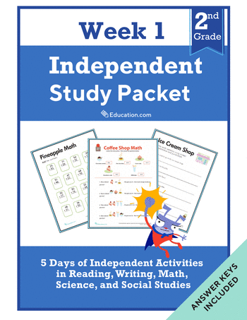 Second Grade Reading & Writing Workbooks: Second Grade Independent Study Packet - Week 1