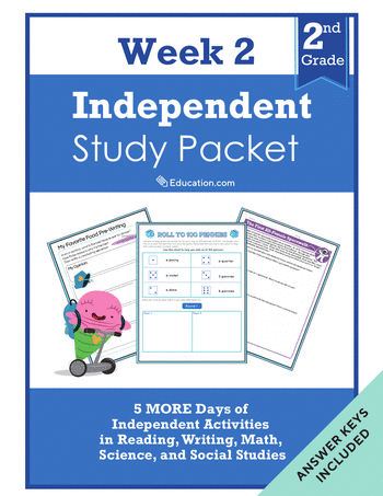Second Grade Reading & Writing Workbooks: Second Grade Independent Study Packet - Week 2