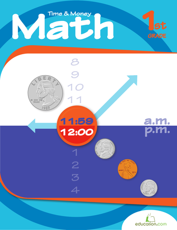 First Grade Math Workbooks: Time and Money Math
